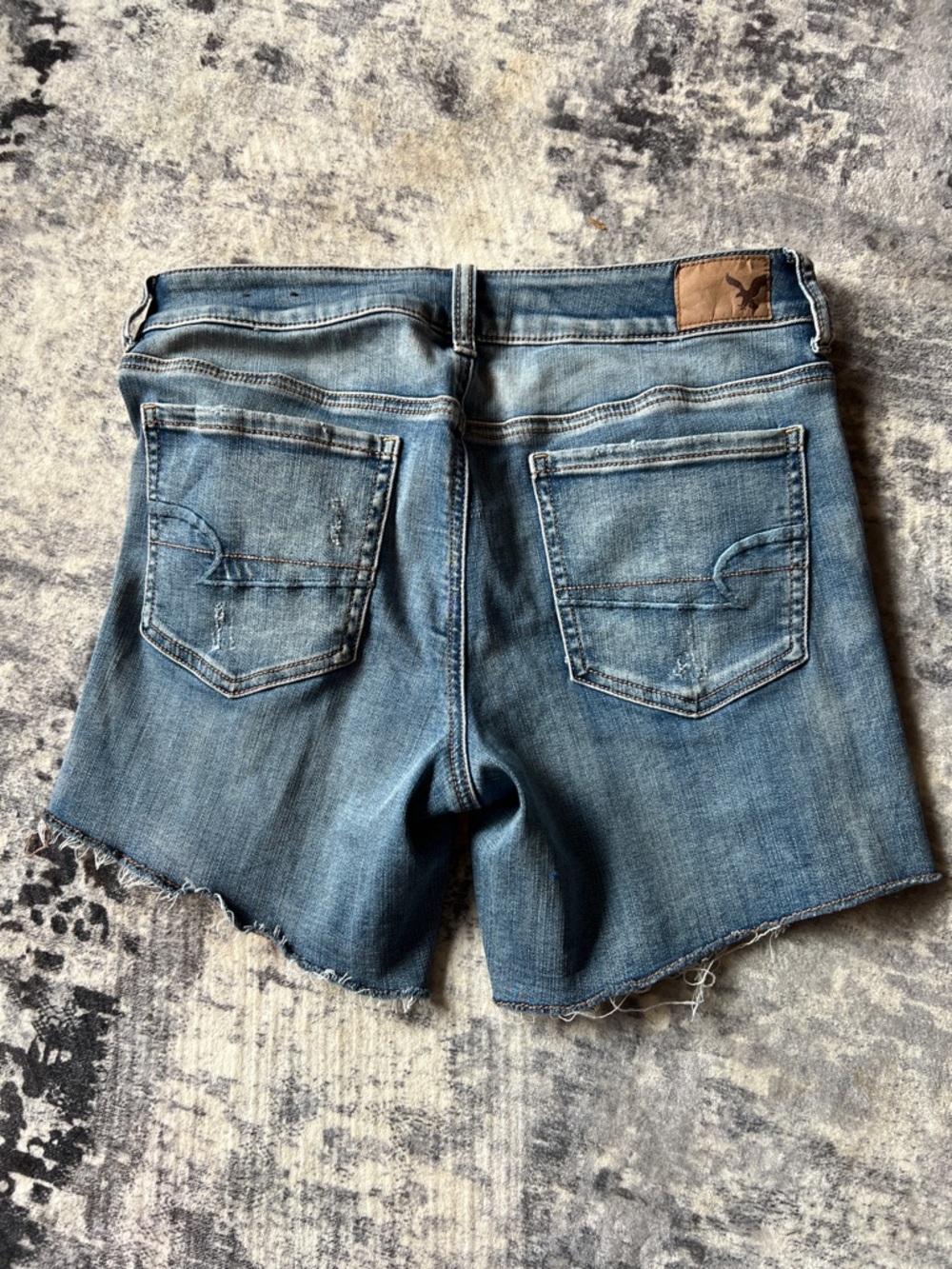 American Eagle Outfitters Distressed Blue Denim Jean Shorts - Picture 4 of 4